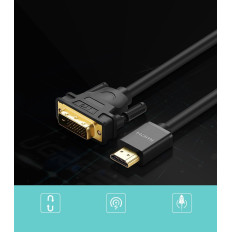 Kabel HDMI-adapterkabel - DVI 4K 60Hz 30AWG 1M svart