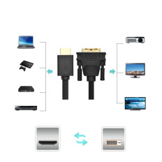 Kabel HDMI-adapterkabel - DVI 4K 60Hz 30AWG 1M svart