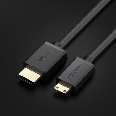 Kabel HDMI-adapterkabel - Mini HDMI 2.0V 4K 60Hz 30AWG 1.5m svart