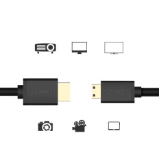 Kabel HDMI adapterkabel - Mini HDMI 2.0V 4K 60Hz 30AWG 1.5m sort