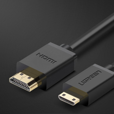 Kabel HDMI-adapterkabel - Mini HDMI 2.0V 4K 60Hz 30AWG 1.5m svart