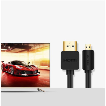 Kabel HDMI adaptér kabelu - Micro HDMI 2.0V 4k 60Hz 30AWG 1.5m Černá