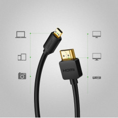 Kabel HDMI Adapter Kabel - Micro HDMI 2.0V 4K 60Hz 30Awg 1.5m svart