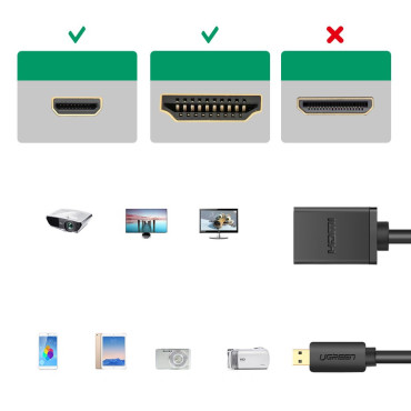 Kaapeli HDMI-sovittimen kaapeli - Micro HDMI 20cm musta