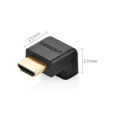 Kulmapistokeliitin HDMI-kaapelikaapelin mustaksi