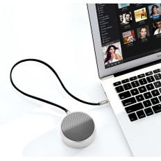 Flat Cable AUX Audio Cord 3.5mm Mini Jack 1m Silver