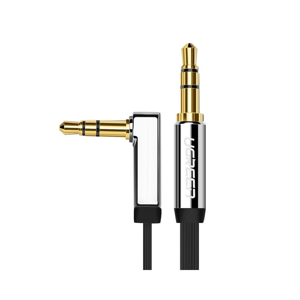 Plattkabel AUX-ljudkabel 3.5mm Mini Jack 3m Silver