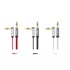 Plattkabel AUX-ljudkabel 3.5mm Mini Jack 3m Silver