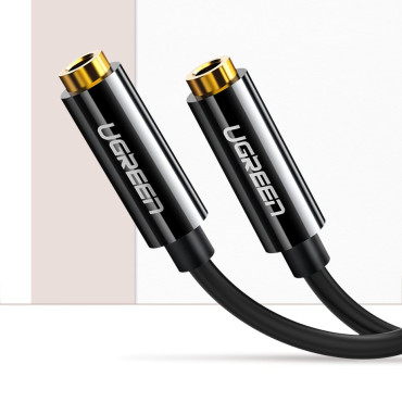 Distributer 2x kabel za slušalke AUX 3.5mm Mini Jack 25cm Black