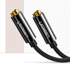 Distributer 2x kabel za slušalke AUX 3.5mm Mini Jack 25cm Black