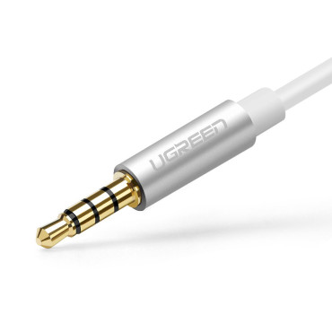 Razdelilnik slušalk 3.5mm Mini Jack Aux + stereo mikrofon 20cm srebro