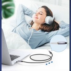 Cable de cable Cable de extensión AUX Auriculares 3.5mm Mini Jack 1m Silver