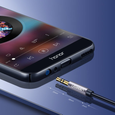 Kabelkabelutvidelseskabel AUX-hodetelefon 3.5mm Mini Jack 1m Silver