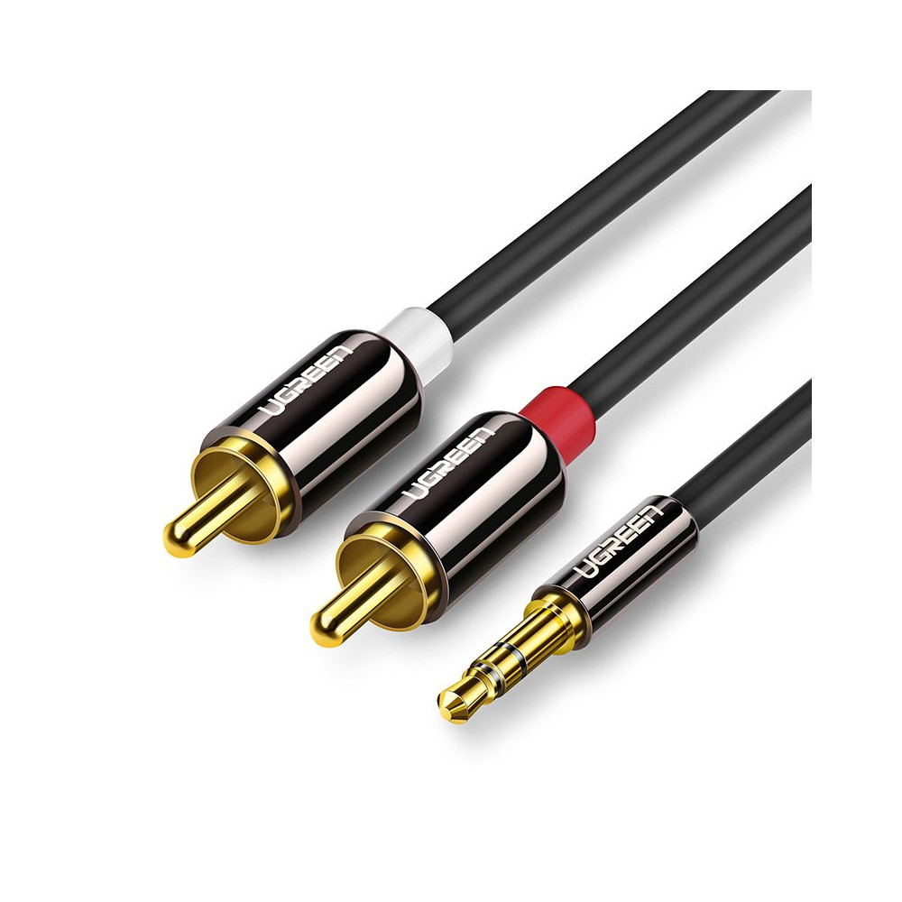 Audio kabeļu kabelis 3.5mm Mini jack - 2rca 3m melns