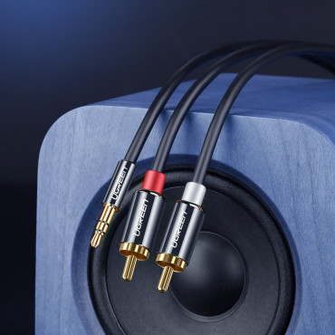 Audio kabeļu kabelis 3.5mm Mini jack - 2rca 3m melns