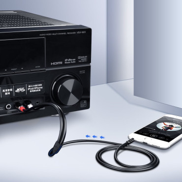 Audio kabeļu kabelis 3.5mm Mini jack - 2rca 3m melns
