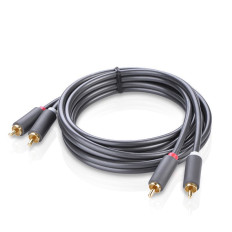 Kábel Stereo Audio Video kábel 2 RCA 2X CINCH 5M GRAY