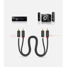Kábel Stereo Audio Video kábel 2 RCA 2X CINCH 5M GRAY