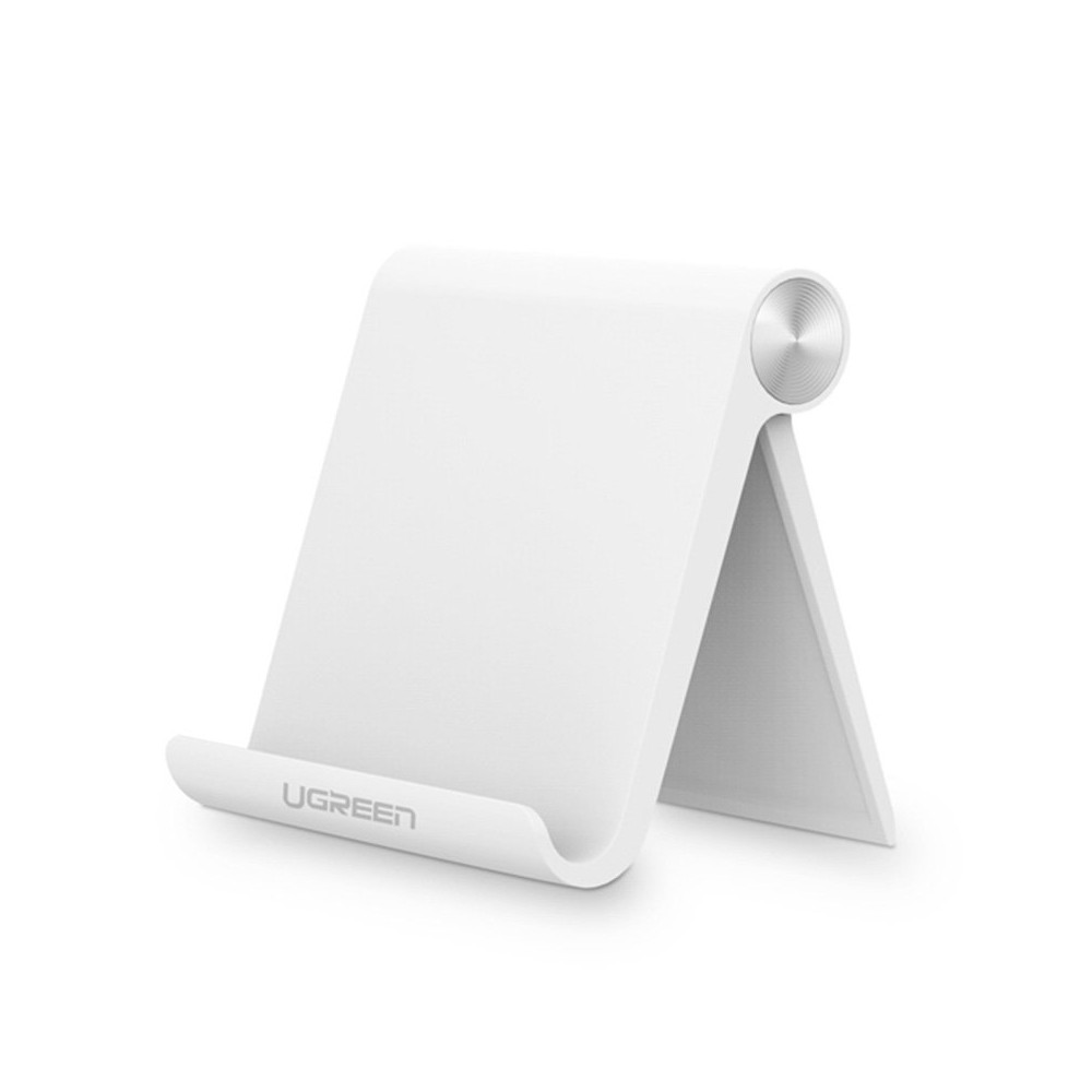 Desk adjustable stand on phone stand on white tablet