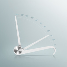 Desk adjustable stand on phone stand on white tablet
