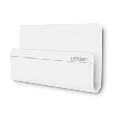 Estante de soporte de pared en la tableta del teléfono en el teléfono inteligente de carga blanca