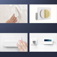 Étagère de support murale sur la tablette de téléphone sur le smartphone à chargement blanc