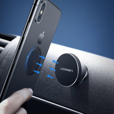 Metalen plaat voor magnetische handvatten op de telefoon Smartphone Zwart Set 2pcs.