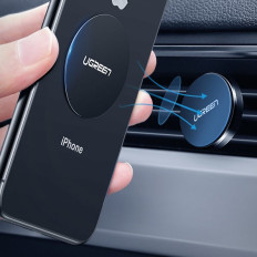 Μεταλλική πλάκα για μαγνητικές λαβές στο τηλέφωνο Smartphone Black Set 2pcs.