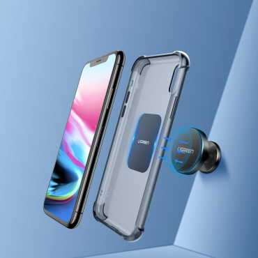 Kovinska plošča za magnetne ročaje na telefonu Smartphone Black Set 2pcs.