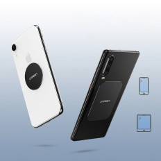Kovinska plošča za magnetne ročaje na telefonu Smartphone Black Set 2pcs.