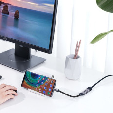 Adapter Adapter Adapter för HDMI 2,0 4K 60Hz Thunderbolt 3 Grå