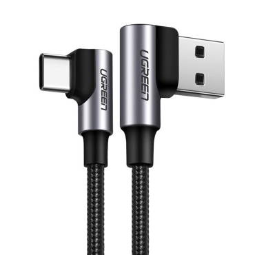 Γωνιακό καλώδιο σε USB (USB-C Γρήγορη φόρτιση 3.0 0.5m γκρι