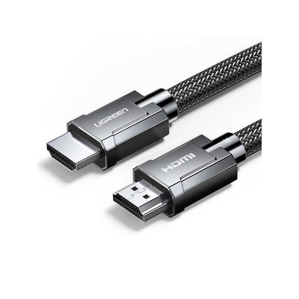 Cabo HDMI Cabo 2.1 8K 4K 3D 48Gbps HDR VRR QMS Allm Earc QFT 2M Cinza