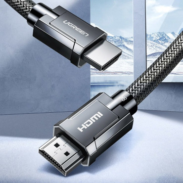 Kábel HDMI kábel 2.1 8K 4K 3D 48Gbps HDR VRR QMS ALLM EARC QFT 2M szürke