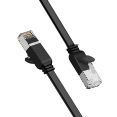 Flat PatchCord Cable UTP Nätverkskabel RJ45 CAT 6 1000Mbps 2m Svart
