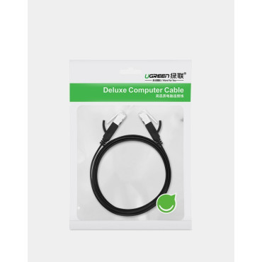 Flat PatchCord Cable UTP Nätverkskabel RJ45 CAT 6 1000Mbps 2m Svart