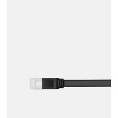 Flat PatchCord Cable UTP Nätverkskabel RJ45 CAT 6 1000Mbps 2m Svart