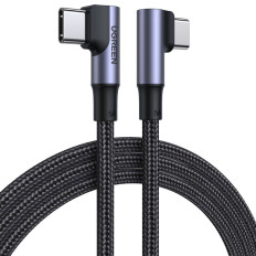 Fio de cabo angulado na carga rápida USB-C PD 100W 2M Preto