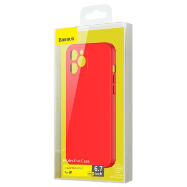 Elastīgs gēla korpuss iPhone 12 pro Max Liquid Silica Gel Case Red