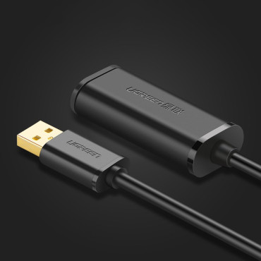 Laajennuskaapeli USB 2.0 480Mbps 10m musta kaapeli