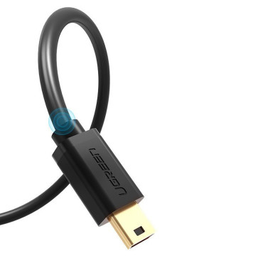 Kabeļu USB kabelis - mini USB 480 Mbps 1.5m Black