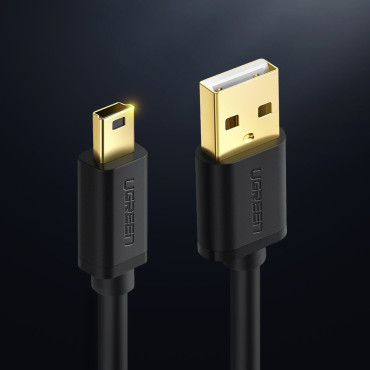 Kabeļu USB kabelis - mini USB 480 Mbps 1.5m Black