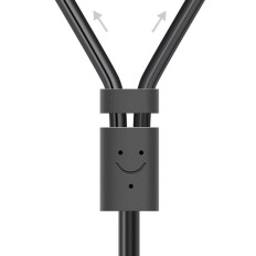 Audio kabelový kabel 3.5mm Mini ženský jack - 2rca samec 25cm šedá