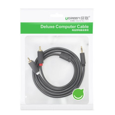 Ljudkabelkabel 3.5mm Mini kvinnlig jack - 2rca manlig 25cm grå