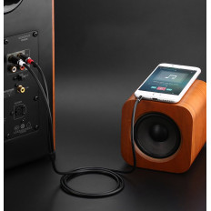 Audiokábel kábel 3.5mm Mini Jack - 2RCA 2M fekete