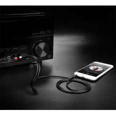 Lydkabelkabel 3.5mm Mini Jack - 2rca 2m svart
