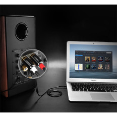 Audiokábel kábel 3.5mm Mini Jack - 2RCA 2M fekete