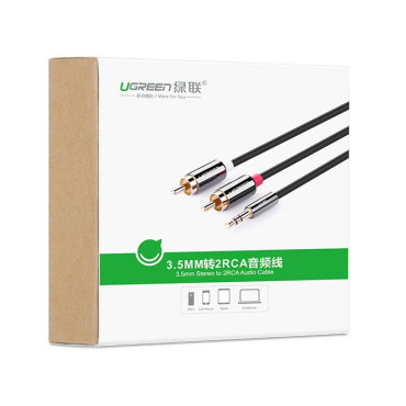 Lydkabelkabel 3.5mm Mini Jack - 2rca 2m svart