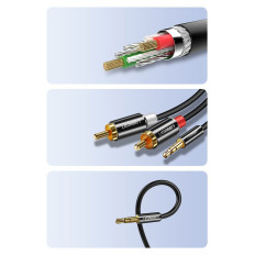 Καλώδιο καλωδίου ήχου 3.5mm MINI JACK - 2RCA 2M Μαύρο