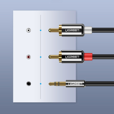 Lydkabelkabel 3.5mm Mini Jack - 2rca 2m svart